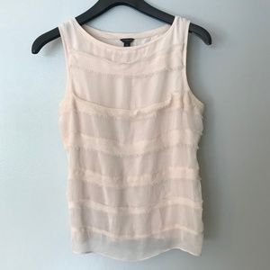 Ann Taylor Textured Chiffon Blush Pink Tank Shell
